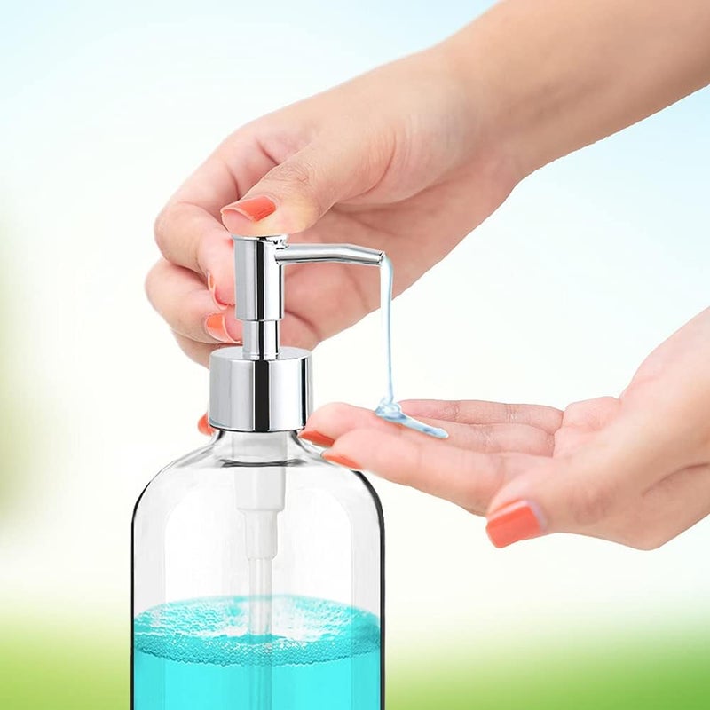 Xlent Clear Soap Dispenser with Rust Proof Pump, Waterproof Labels (2 Pack,16 Oz), Plastic Hand Soap Dish Soap Dispenser for Kitchen Bathroom - Image 2